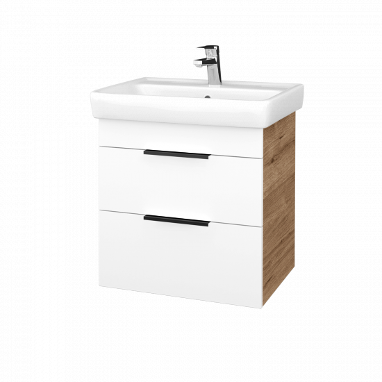 Umývadlová skrinka BENEFIT SZZ2 60 (umývadlo Q)  - D23 Herkules - Úchytka T07 - N01 Biela lesk