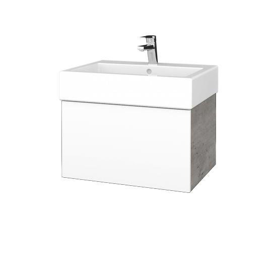 Koupelnová skříňka VARIANTE SZZ 60 pro umyvadlo Duravit Vero - D01 Beton - L01 Bílá vysoký lesk