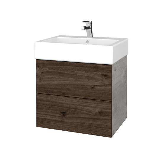 Umývadlová skrinka VARIANTE SZZ2 60 pre úmyvadlo Duravit Vero - D01 Betón - D25 Teak