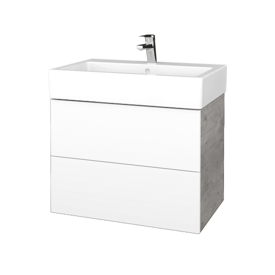 Koupelnová skříňka VARIANTE SZZ2 70 pro umyvadlo Duravit Vero - D01 Beton - M01 Bílá mat