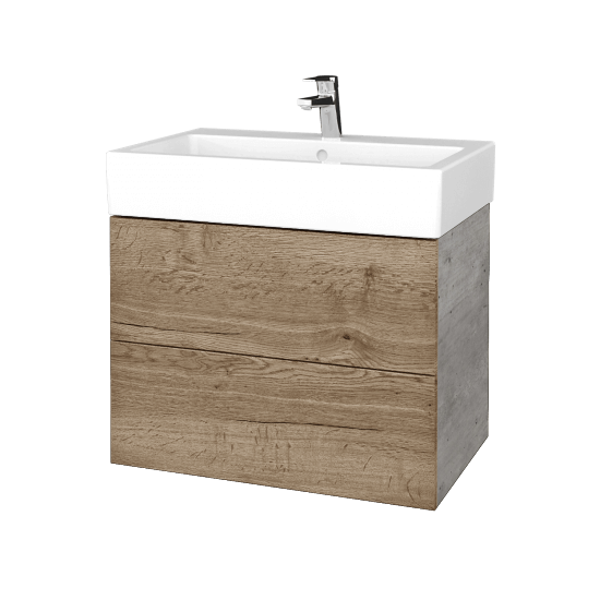 Umývadlová skrinka VARIANTE SZZ2 70 pre úmyvadlo Duravit Vero - D01 Betón - D21 Tobacco