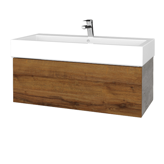 Umývadlová skrinka VARIANTE SZZ 100 pre úmyvadlo Duravit Vero - D01 Betón - D27 Cognac