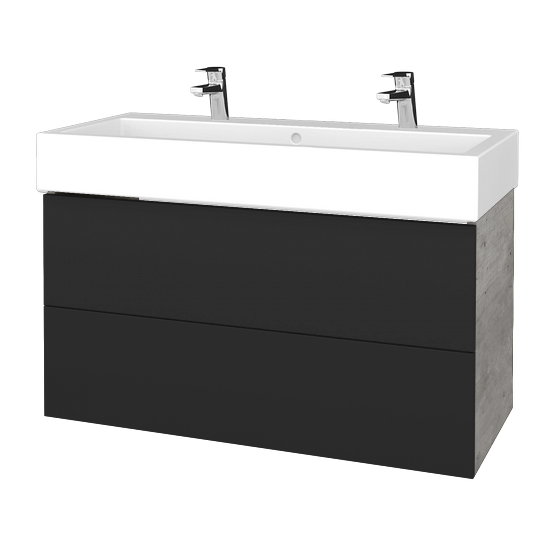 Umývadlová skrinka VARIANTE SZZ2 100 pre úmyvadlo Duravit Vero - D01 Betón - N03 Graphite