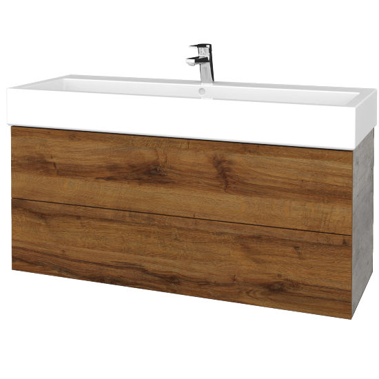 Umývadlová skrinka VARIANTE SZZ2 120 pre úmyvadlo Duravit Vero - D01 Betón - D27 Cognac