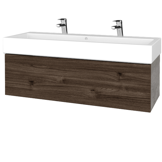 Umývadlová skrinka VARIANTE SZZ 120 pre úmyvadlo Duravit Vero - D01 Betón - D25 Teak