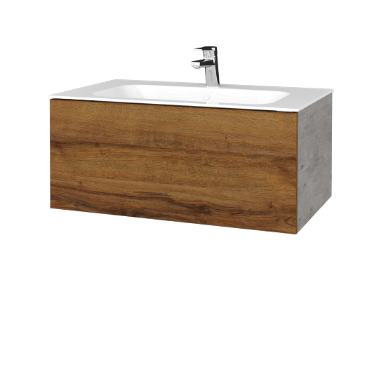 Umývadlová skrinka VARIANTE SZZ 80 pre úmyvadlo Finon - D01 Betón - D27 Cognac