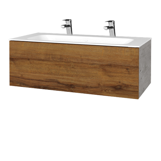 Umývadlová skrinka VARIANTE SZZ 100 pre úmyvadlo Finon - D01 Betón - D27 Cognac