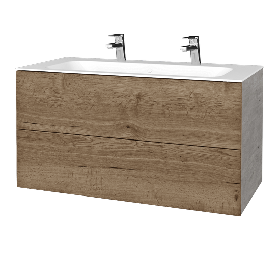 Umývadlová skrinka VARIANTE SZZ2 100 pre úmyvadlo Finon - D01 Betón - D21 Tobacco