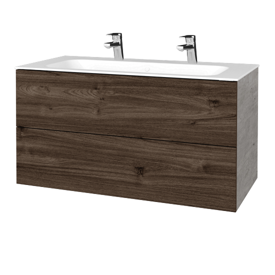 Umývadlová skrinka VARIANTE SZZ2 100 pre úmyvadlo Finon - D01 Betón - D25 Teak