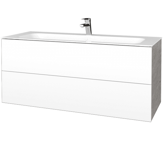 Koupelnová skříňka VARIANTE SZZ2 120 pro umyvadlo Finion - D01 Beton - M01 Bílá mat