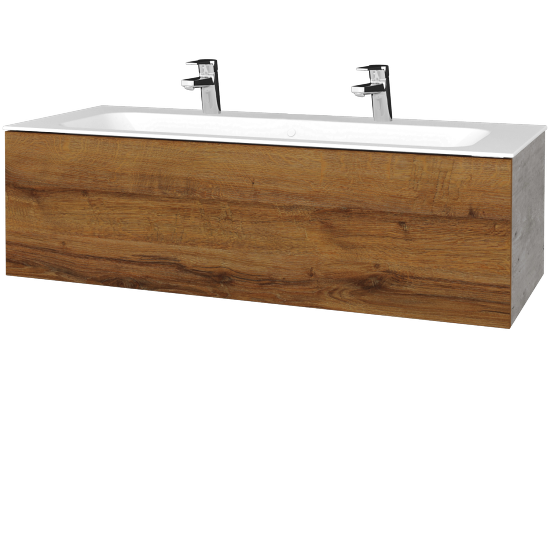 Umývadlová skrinka VARIANTE SZZ 120 pre úmyvadlo Finon - D01 Betón - D27 Cognac