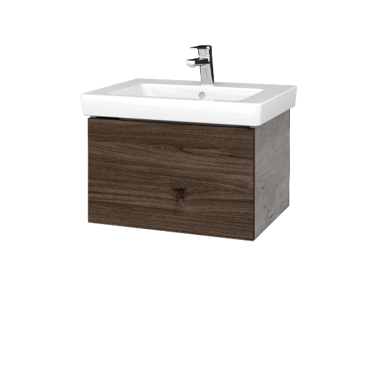 Umývadlová skrinka VARIANTE SZZ 60 pro umyvadlo Subway 2.0 - D01 Betón - D25 Teak