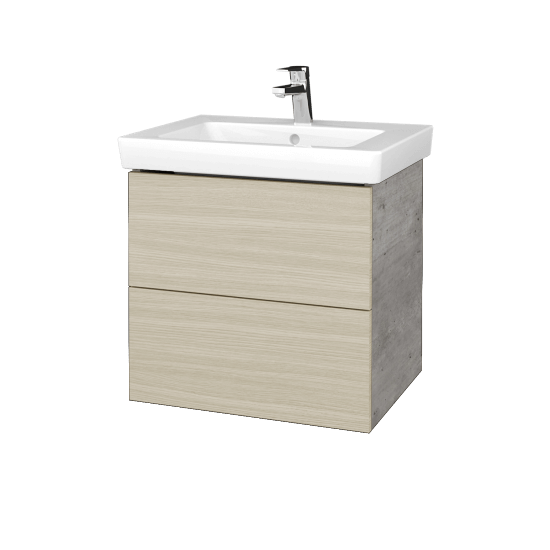 Umývadlová skrinka VARIANTE SZZ2 60 pre umývadlo Subway 2.0 - D01 Betón - D04 Dub