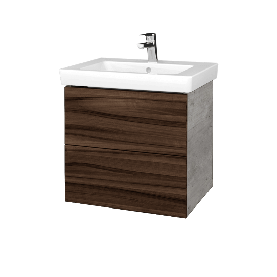 Umývadlová skrinka VARIANTE SZZ2 60 pre umývadlo Subway 2.0 - D01 Betón - D06 Orech