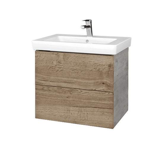 Umývadlová skrinka VARIANTE SZZ2 65 pro umyvadlo Subway 2.0 - D01 Betón - D21 Tobacco