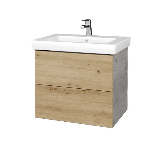 Umývadlová skrinka VARIANTE SZZ2 65 pro umyvadlo Subway 2.0 - D01 Betón - D22 Karamel