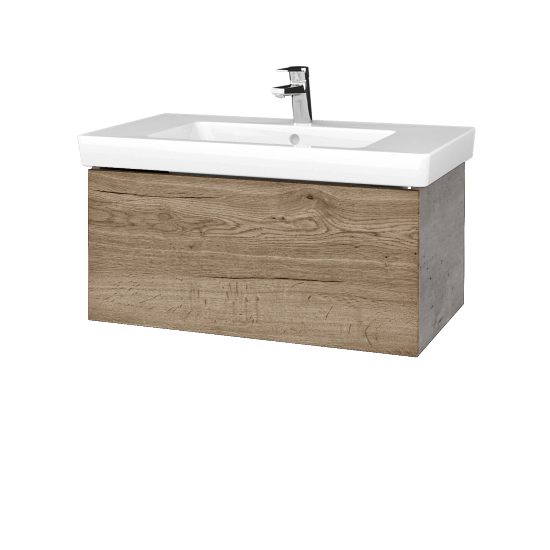 Umývadlová skrinka VARIANTE SZZ 80 pro umyvadlo Subway 2.0 - D01 Betón - D21 Tobacco