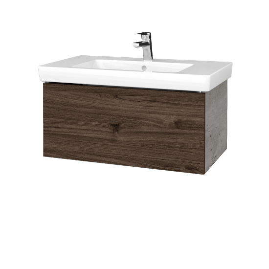 Umývadlová skrinka VARIANTE SZZ 80 pro umyvadlo Subway 2.0 - D01 Betón - D25 Teak