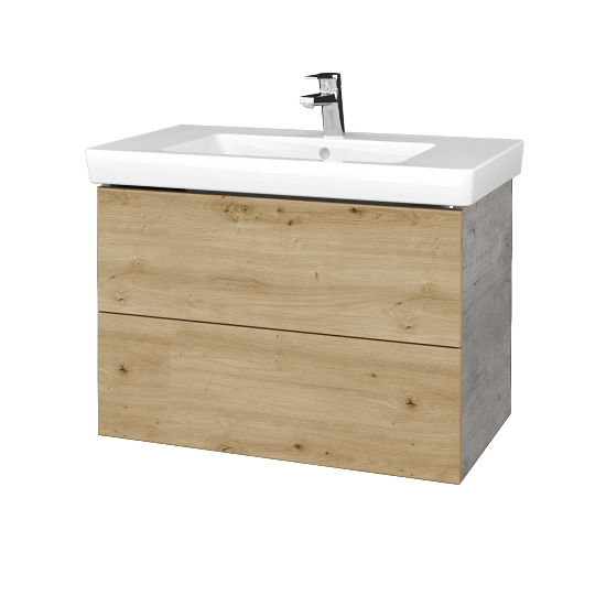 Umývadlová skrinka VARIANTE SZZ2 80 pro umyvadlo Subway 2.0 - D01 Betón - D22 Karamel