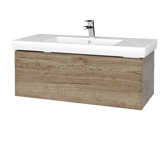 Umývadlová skrinka VARIANTE SZZ 100 pro umyvadlo Subway 2.0 - D01 Betón - D21 Tobacco