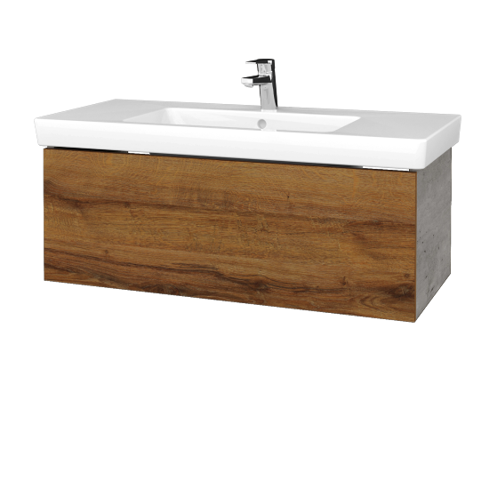 Umývadlová skrinka VARIANTE SZZ 100 pro umyvadlo Subway 2.0 - D01 Betón - D27 Cognac