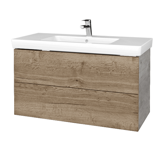 Umývadlová skrinka VARIANTE SZZ2 100 pro umyvadlo Subway 2.0 - D01 Betón - D21 Tobacco