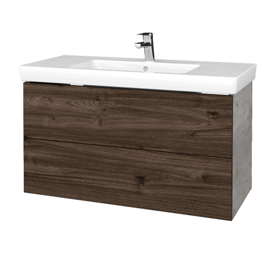 Umývadlová skrinka VARIANTE SZZ2 100 pro umyvadlo Subway 2.0 - D01 Betón - D25 Teak