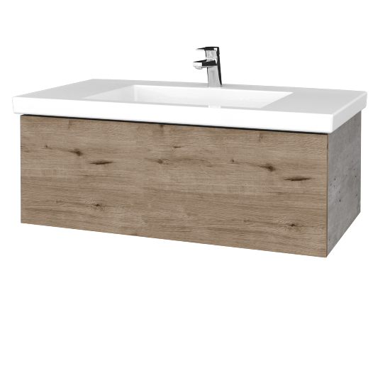 Kúpeľňová skrinka VARIANTE SZZ 100 pre umývadlo Metric - D01 Betón - D23 Herkules
