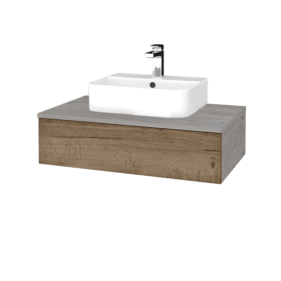 Kúpeľňová skrinka MODULE SZZ 80 umývadlo Joy 3 - D01 Betón - D21 Tobacco - Nie