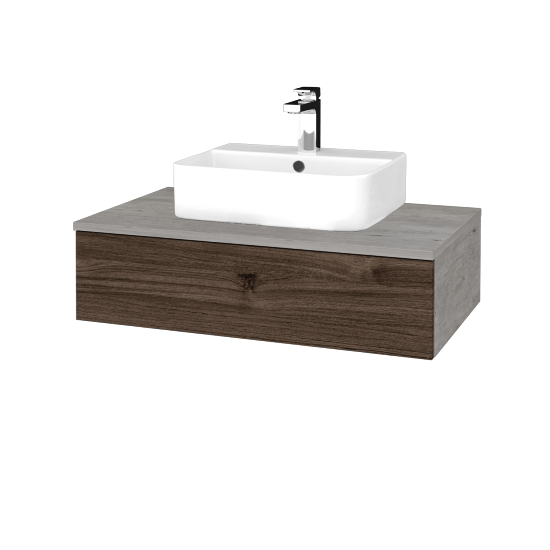Kúpeľňová skrinka MODULE SZZ 80 umývadlo Joy 3 - D01 Betón - D25 Teak - Nie