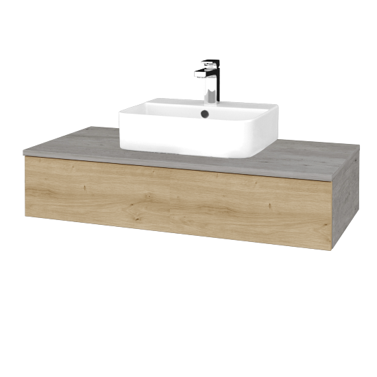 Kúpeľňová skrinka MODULE SZZ 100 umývadlo Joy 3 - D01 Betón - D22 Karamel - Nie