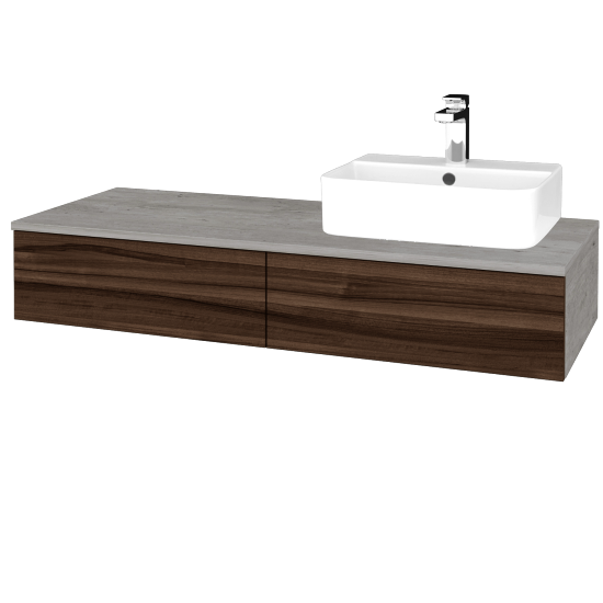 Kúpeľňová skrinka MODULE SZZ2 120 umývadlo Joy 3 - D01 Betón - D06 Orech - Levé - Nie