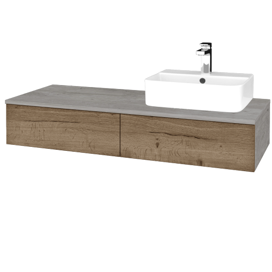 Kúpeľňová skrinka MODULE SZZ2 120 umývadlo Joy 3 - D01 Betón - D21 Tobacco - Levé - Nie