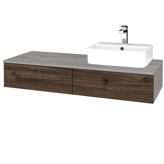Kúpeľňová skrinka MODULE SZZ2 120 umývadlo Joy 3 - D01 Betón - D25 Teak - Levé - Nie
