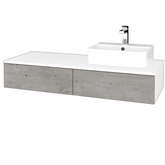 Kúpeľňová skrinka MODULE SZZ2 120 umývadlo Joy 3 - N01 Biela lesk - D01 Betón - Levé - Nie