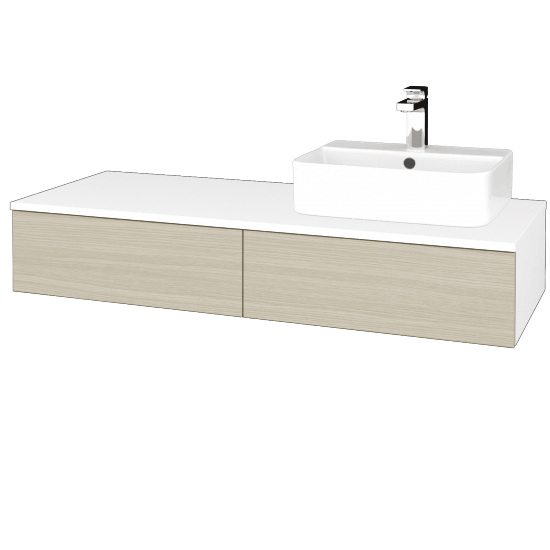 Kúpeľňová skrinka MODULE SZZ2 120 umývadlo Joy 3 - N01 Biela lesk - D04 Dub - Levé - Nie