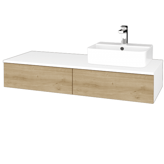 Kúpeľňová skrinka MODULE SZZ2 120 umývadlo Joy 3 - N01 Biela lesk - D22 Karamel - Levé - Nie