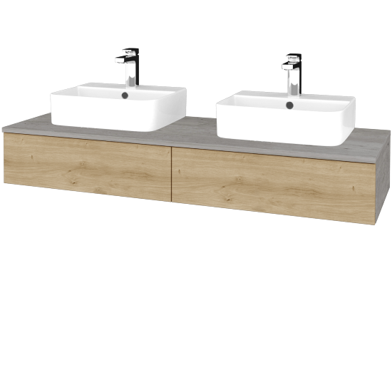 Kúpeľňová skrinka MODULE SZZ2 140 umývadlo Joy 3 - D01 Betón - D22 Karamel - Nie