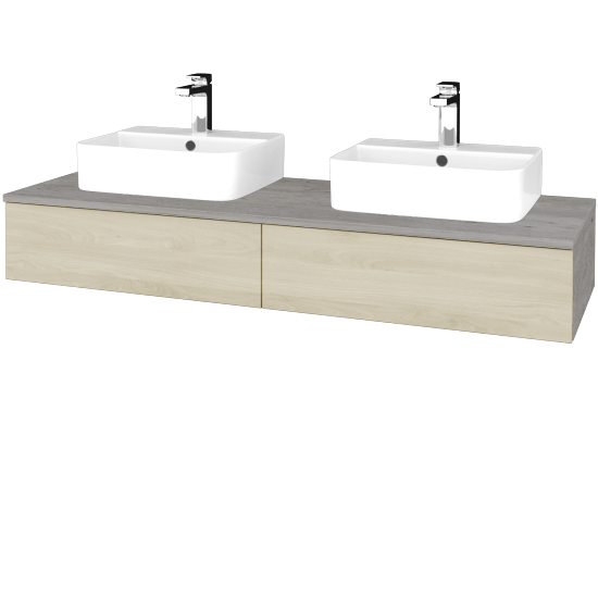Kúpeľňová skrinka MODULE SZZ2 140 umývadlo Joy 3 - D01 Betón - D24 Ohio - Nie