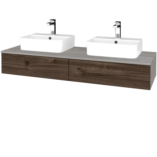 Kúpeľňová skrinka MODULE SZZ2 140 umývadlo Joy 3 - D01 Betón - D25 Teak - Nie