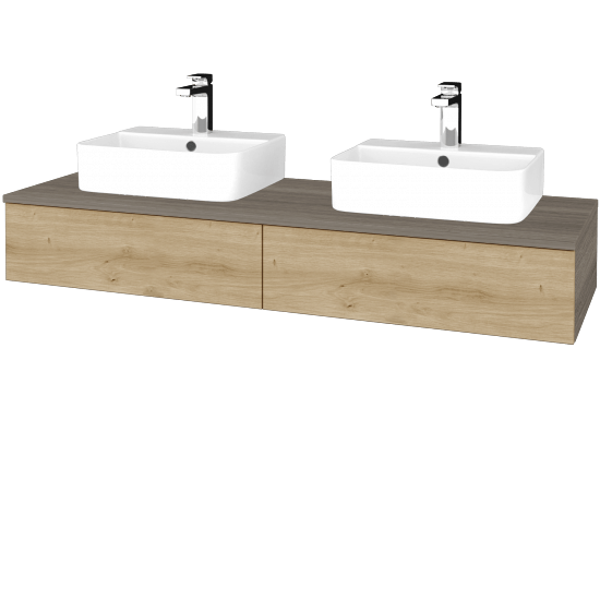 Kúpeľňová skrinka MODULE SZZ2 140 umývadlo Joy 3 - D03 Cafe - D22 Karamel - Nie