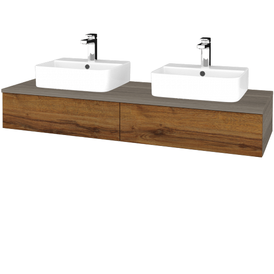 Kúpeľňová skrinka MODULE SZZ2 140 umývadlo Joy 3 - D03 Cafe - D27 Cognac - Nie