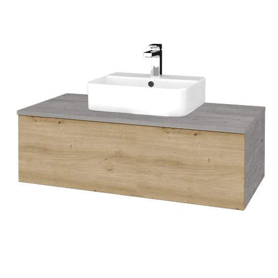 Kúpeľňová skrinka MODULE SZZ1 100 umývadlo Joy 3 - D01 Betón - D22 Karamel - Nie