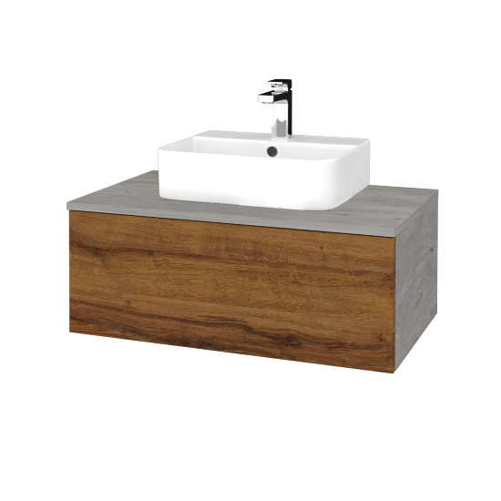 Kúpeľňová skrinka MODULE SZZ1 80 umývadlo Joy 3 - D01 Betón - D27 Cognac - Nie