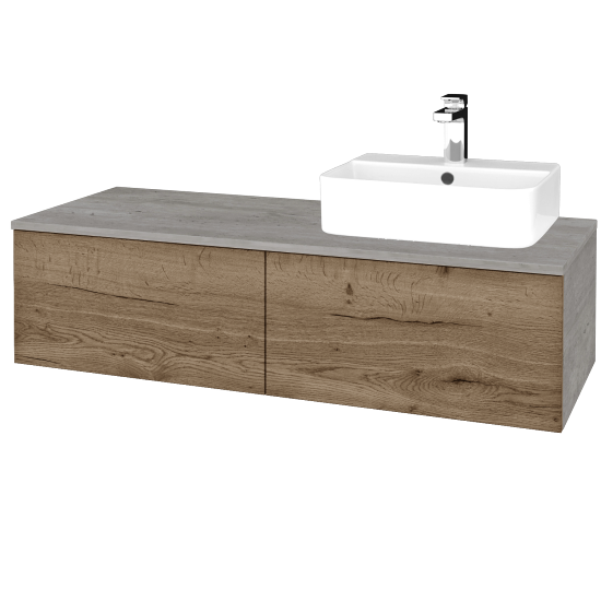Kúpeľňová skrinka MODULE SZZ12 120 umývadlo Joy 3 - D01 Betón - D21 Tobacco - Levé - Nie