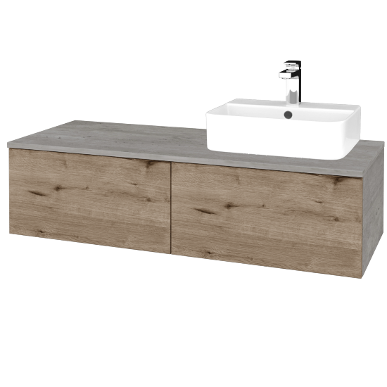 Kúpeľňová skrinka MODULE SZZ12 120 umývadlo Joy 3 - D01 Betón - D23 Herkules - Levé - Nie