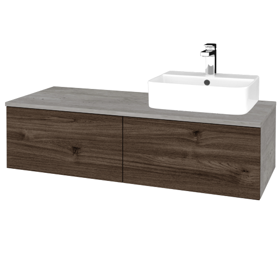 Kúpeľňová skrinka MODULE SZZ12 120 umývadlo Joy 3 - D01 Betón - D25 Teak - Levé - Nie