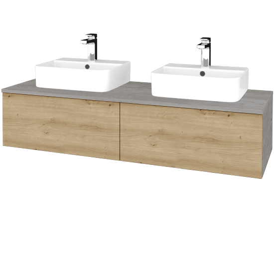 Kúpeľňová skrinka MODULE SZZ12 140 umývadlo Joy 3 - D01 Betón - D22 Karamel - Nie