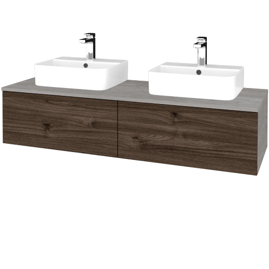 Kúpeľňová skrinka MODULE SZZ12 140 umývadlo Joy 3 - D01 Betón - D25 Teak - Nie