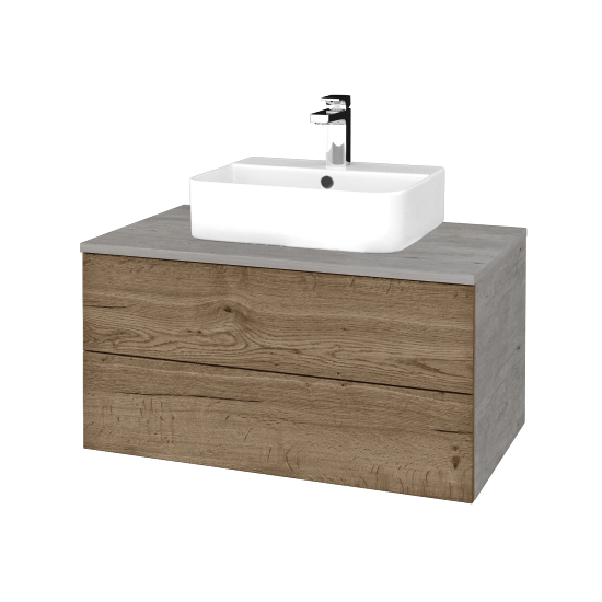 Kúpeľňová skrinka MODULE SZZ2 80 umývadlo Joy 3 - D01 Betón - D21 Tobacco - Nie